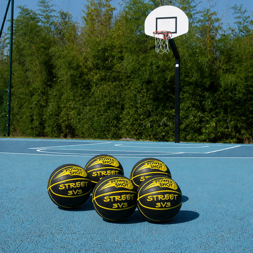 Set aus 5 Basketbällen Street 3v3 - Ballpumpe und Aufbewahrungstasche GRATIS!