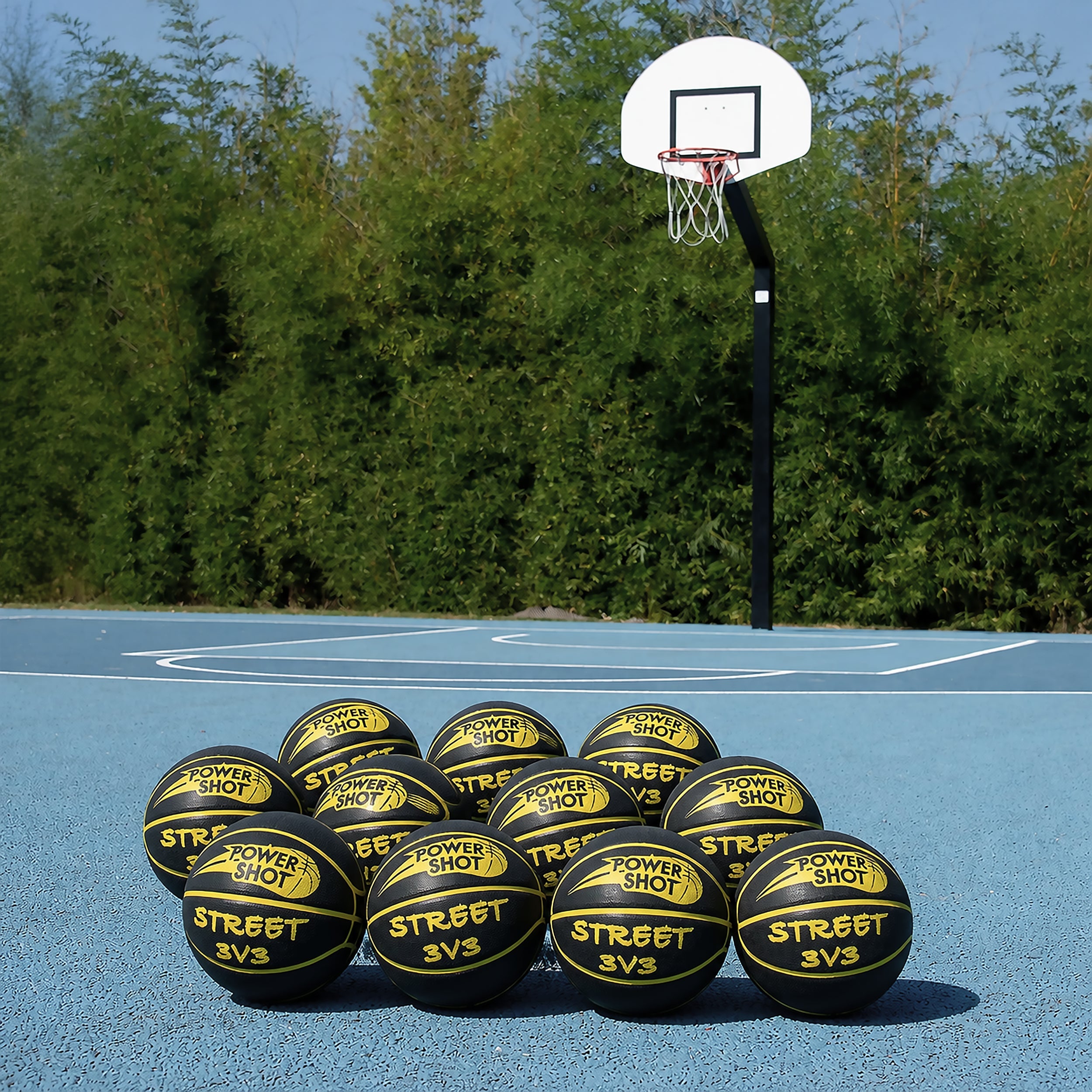 10 Basketbälle Street 3v3 - Pumpe und Aufbewahrungstasche GRATIS!