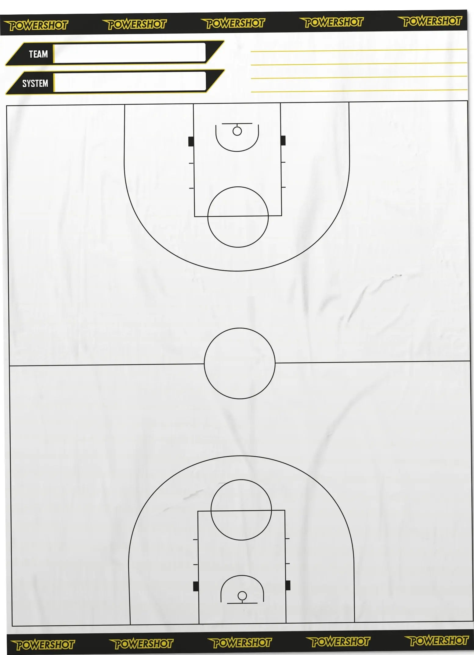 Rolle taktische Basketballfolien - Ganzes Spielfeld