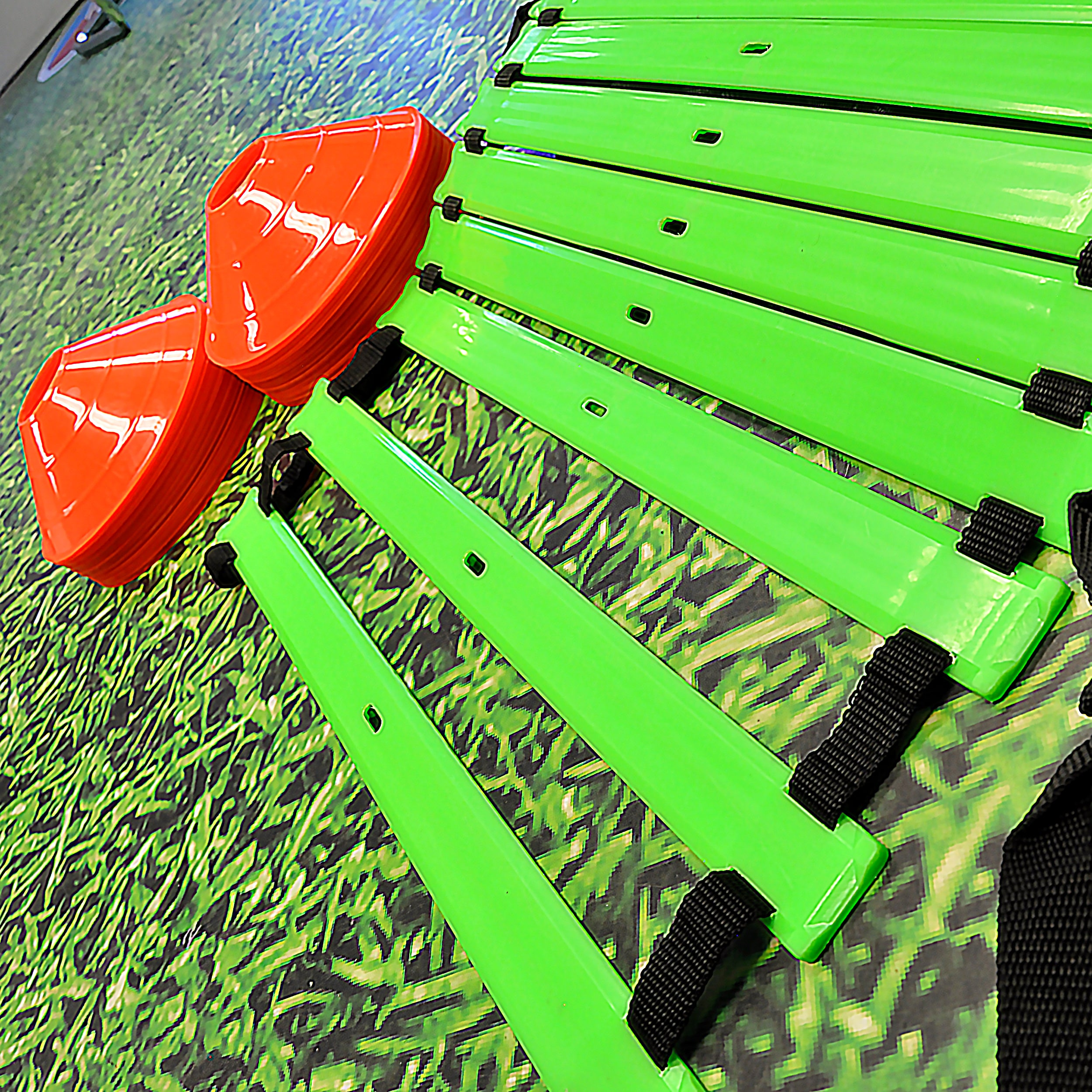 Agility-Kit: 4-Meter-Leiter + 50 Kegel