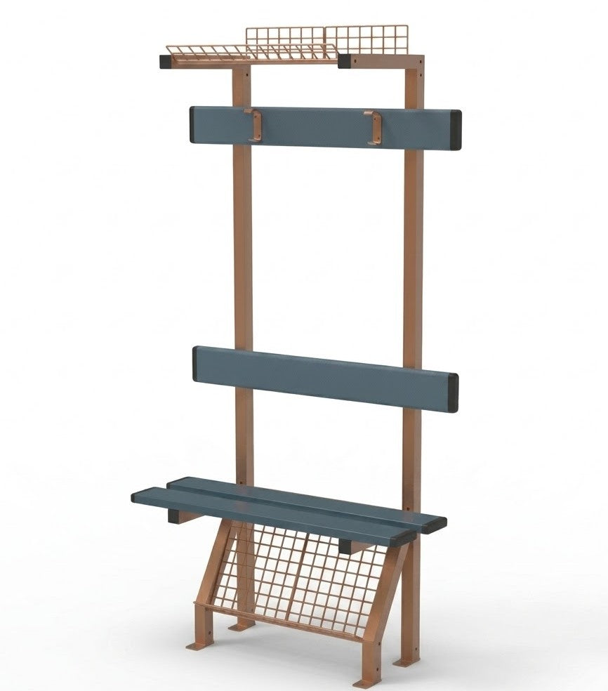 2-Sitzer Sportanlagenbank mit Draht - 83,5 x 146,5 x 33,8 cm