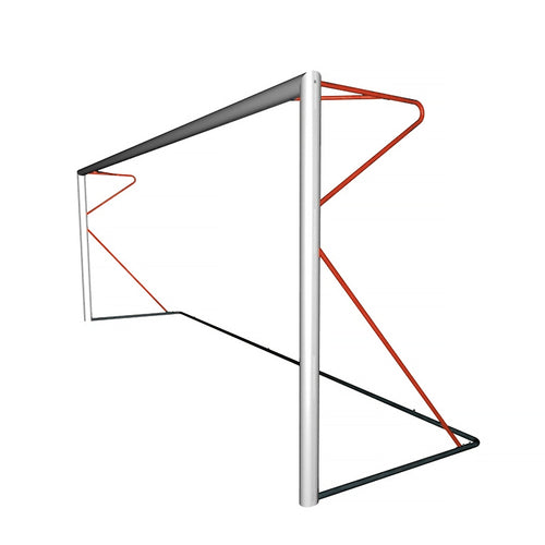Transportable 8-a-side football goal aluminium with net - 6m x 2.1m - 80mm Powershot