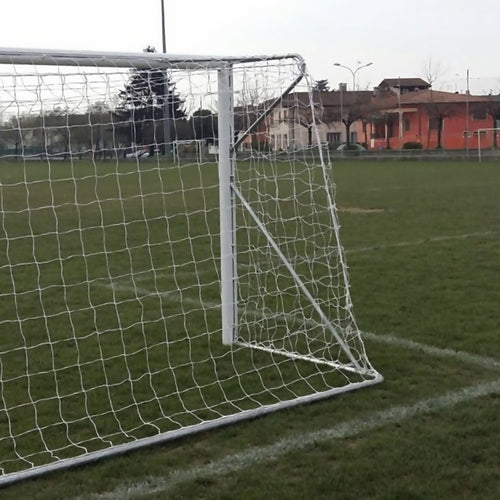 Transportable 8-a-side football goal aluminium with net - 6m x 2.1m - 80mm Powershot