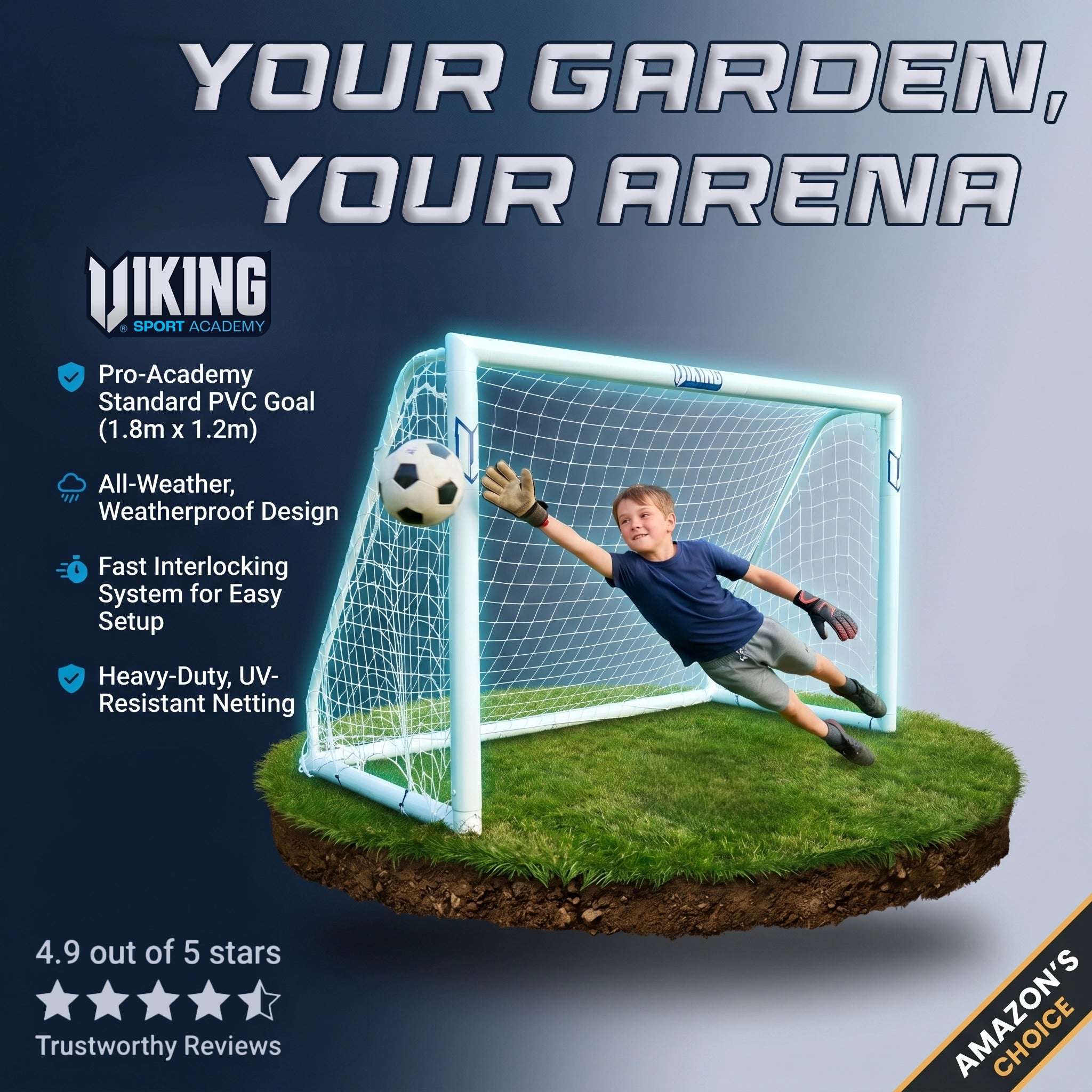 Professionelles Garten-Fußballtor – 1,8 m x 1,2 m
