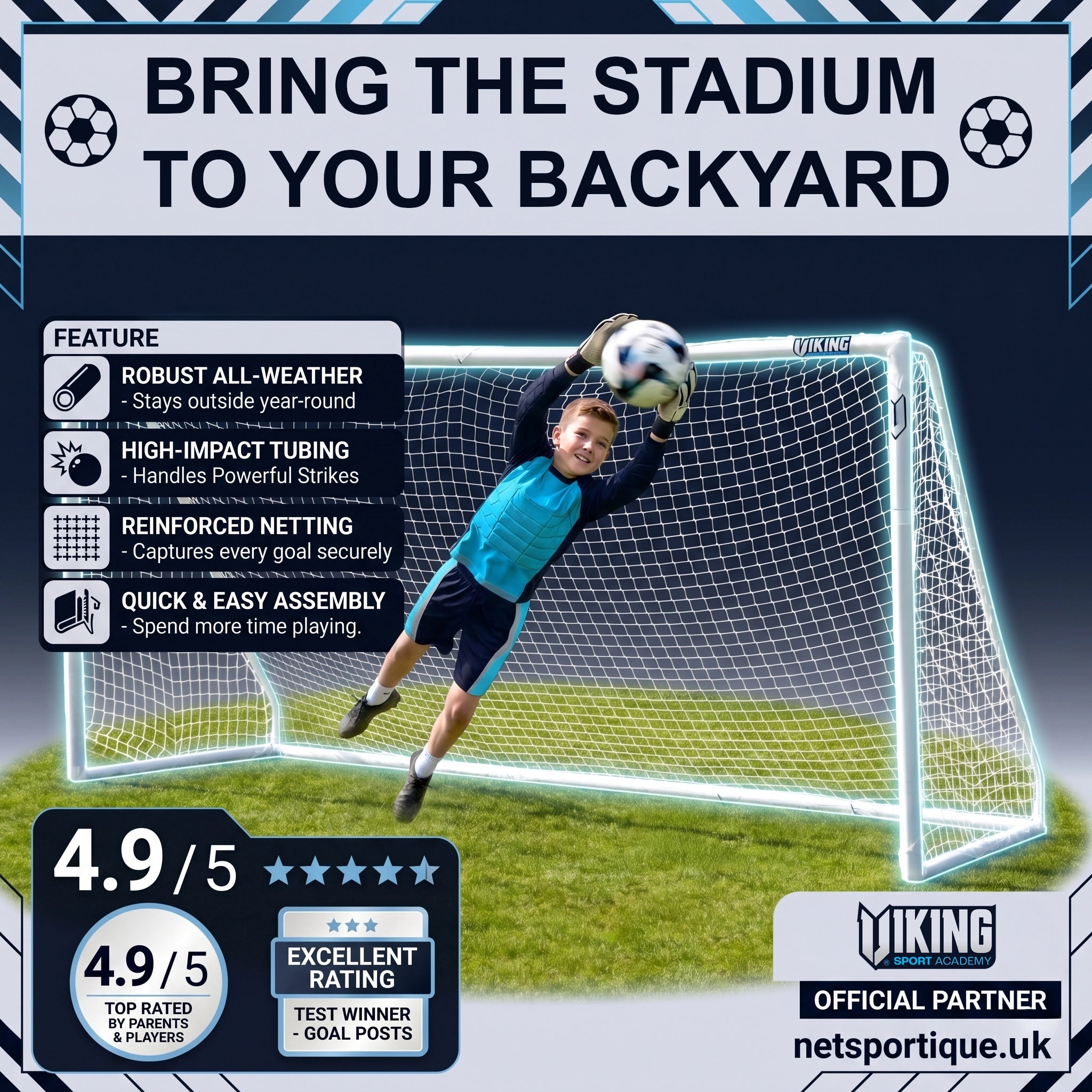 Netsportique Gartentor - 3,6m x 1,8m
