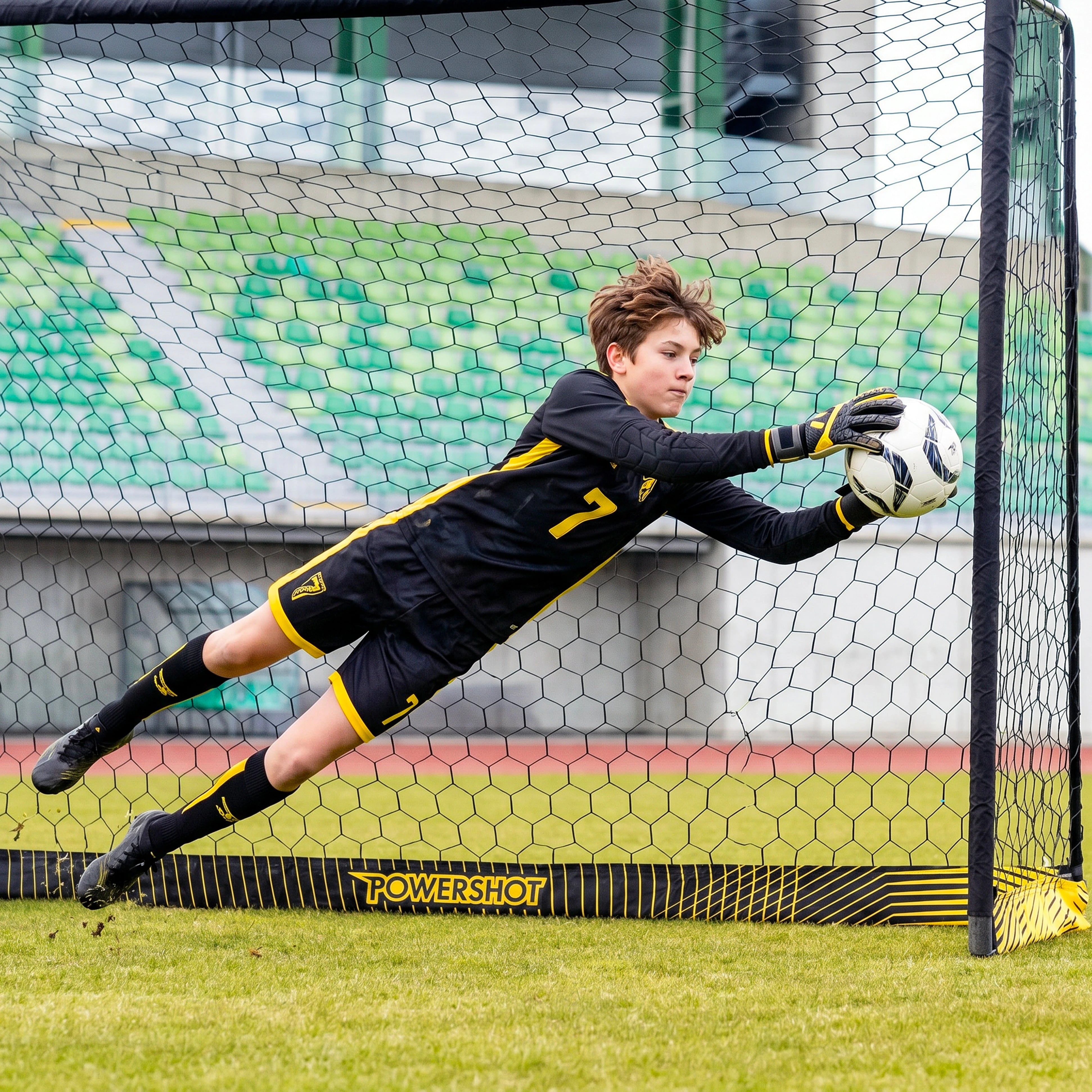 Fußballtor aus schwarzem Stahl - 3 x 2m