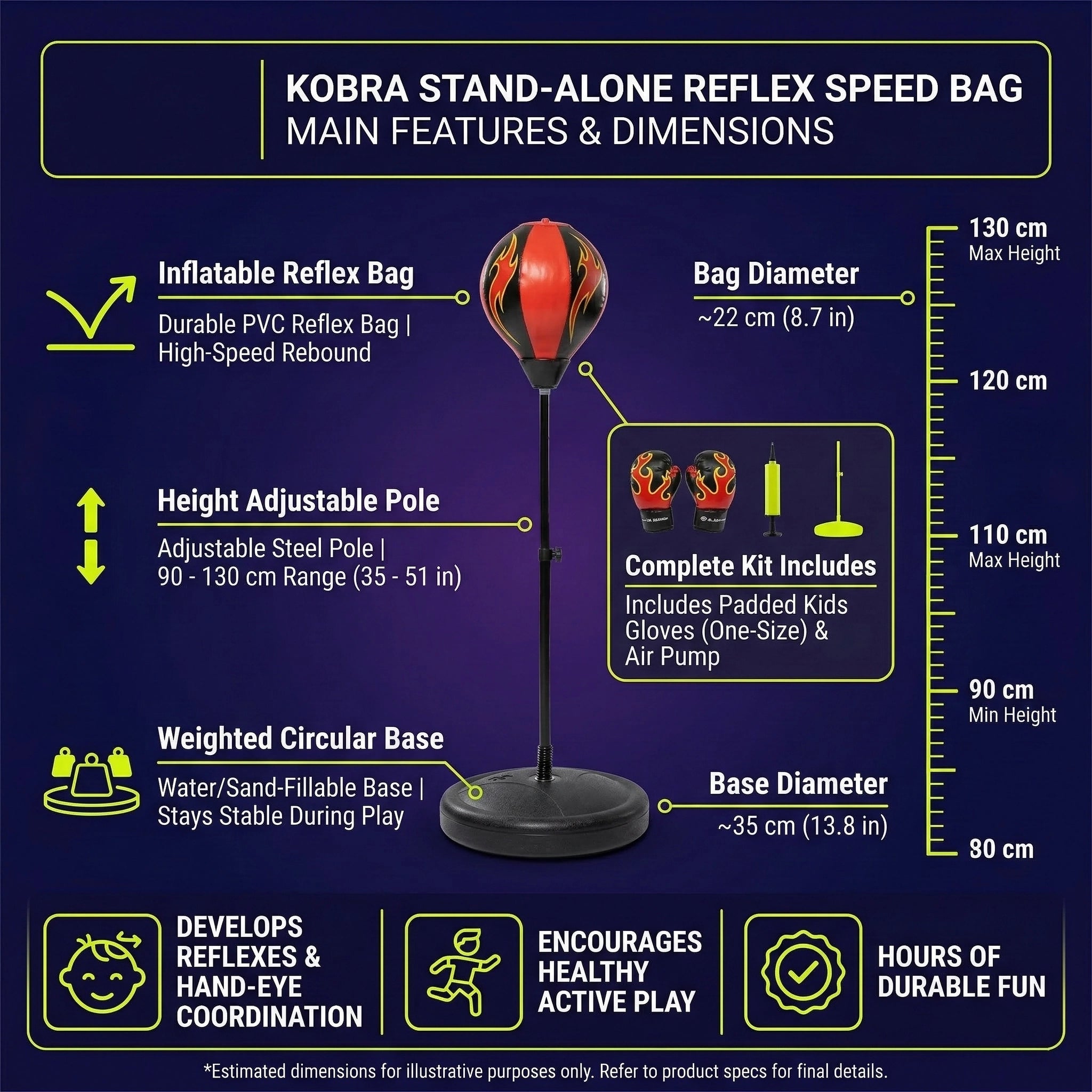 Standboxsack mit Boxhandschuhen - Kind
