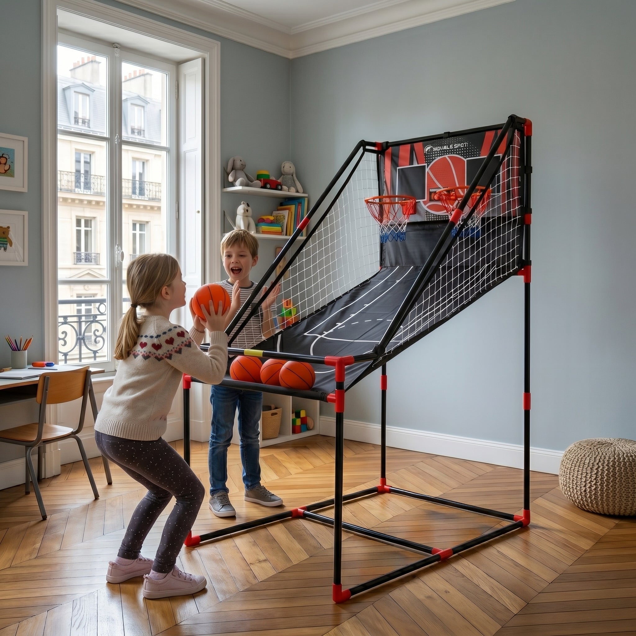 Basketball-Arcade-Spiel mit doppeltem Korb