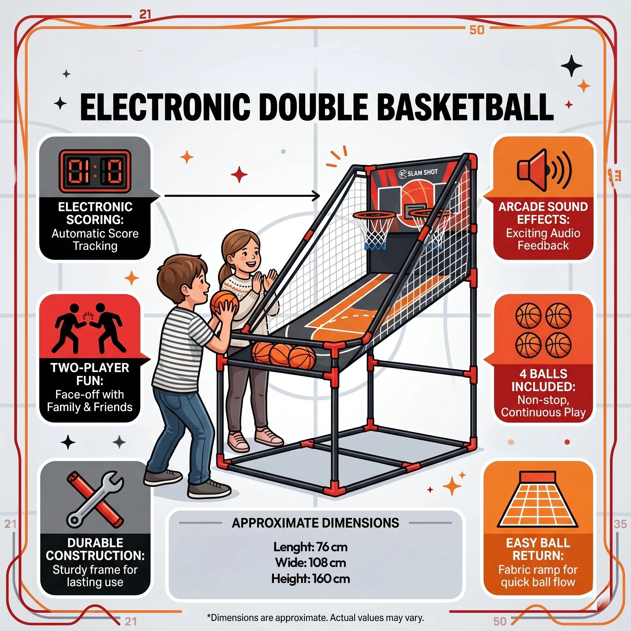 Basketball Arcade Game for 2 Players Powershot