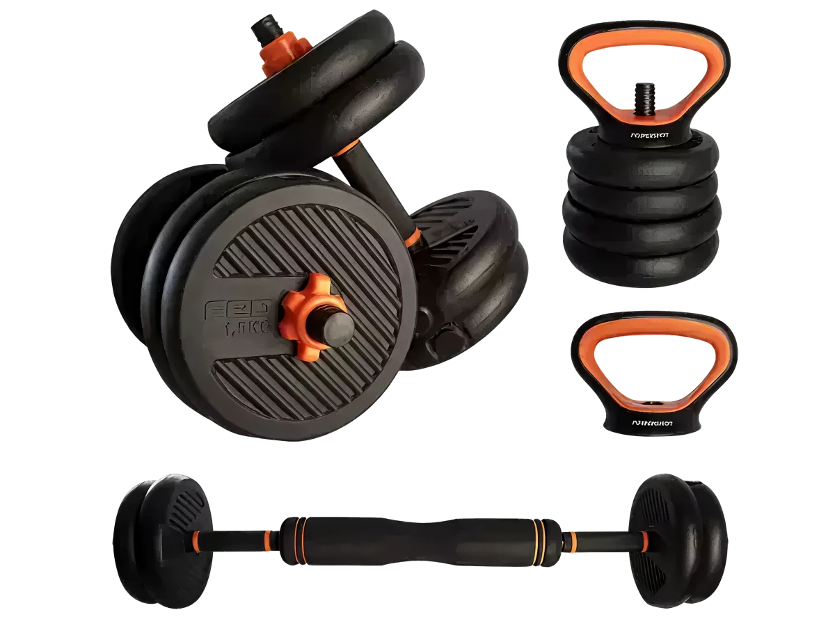Komplettes Bodybuilding-Set 15kg - Das Wichtigste zum Muskelaufbau