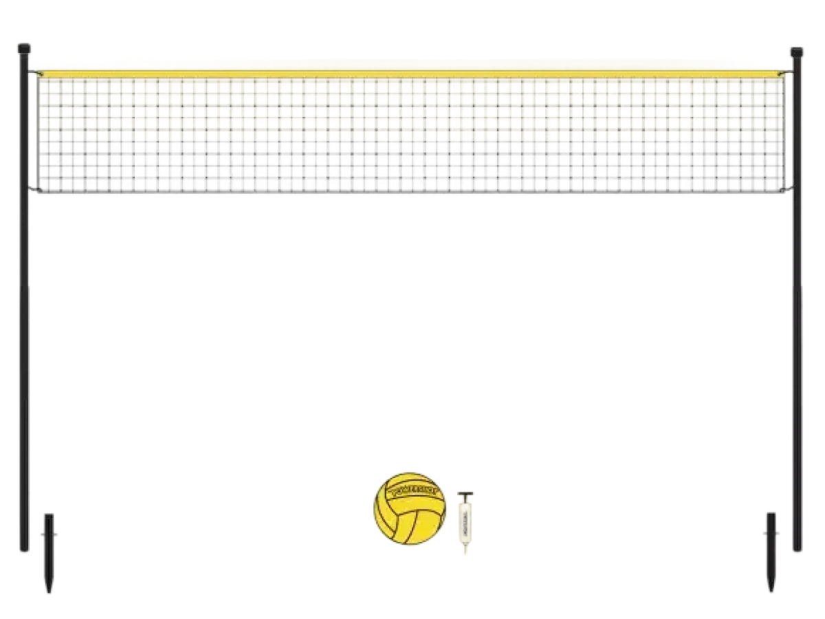 Volleyball-Set 6m - Mit Pfosten, Netz, Ball und Pumpe