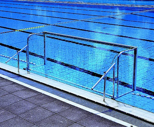 Wasserballtor mit Beckenrandbefestigung (Paar) - ALU