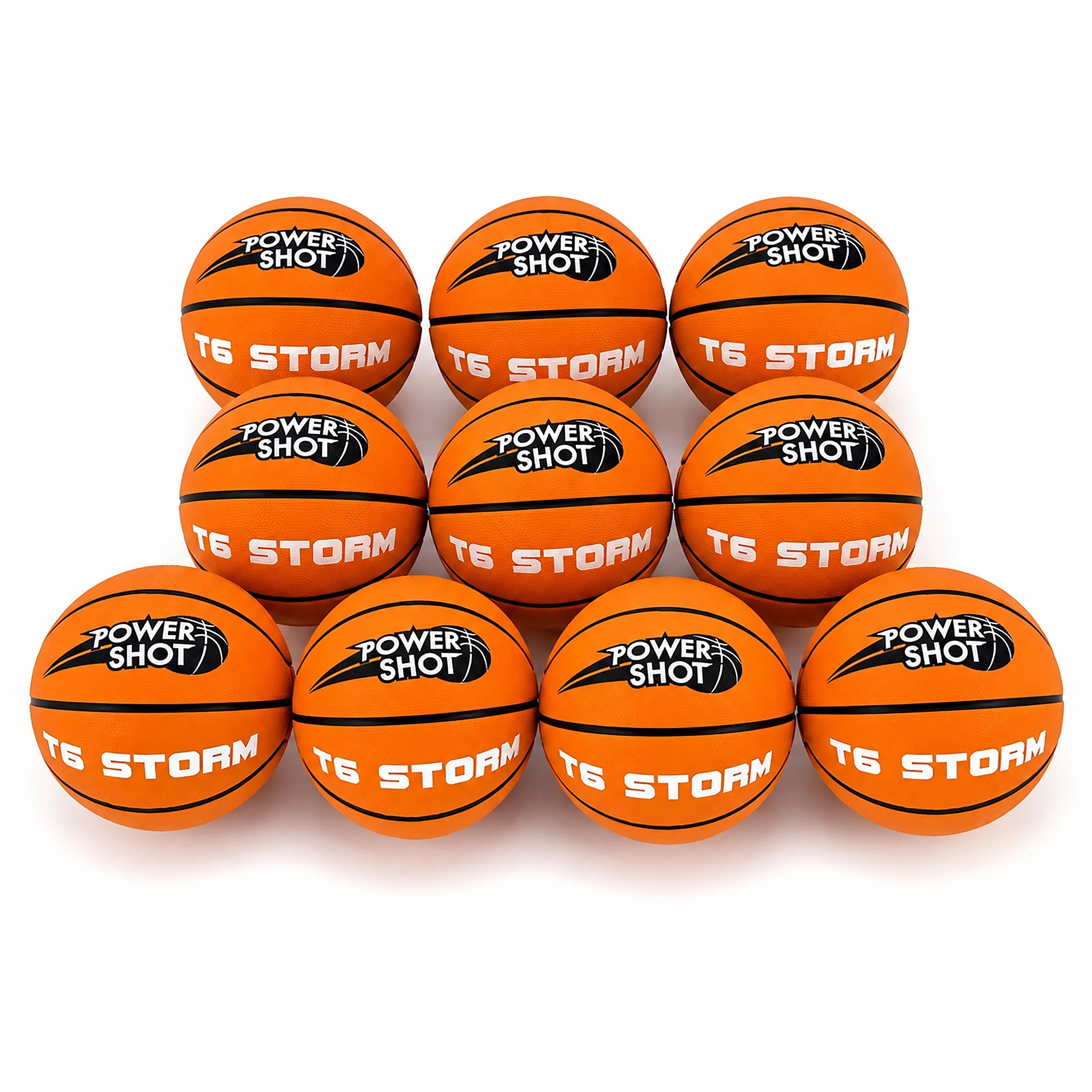 10 Basketbälle Storm T6 - Pumpe und Aufbewahrungstasche GRATIS!