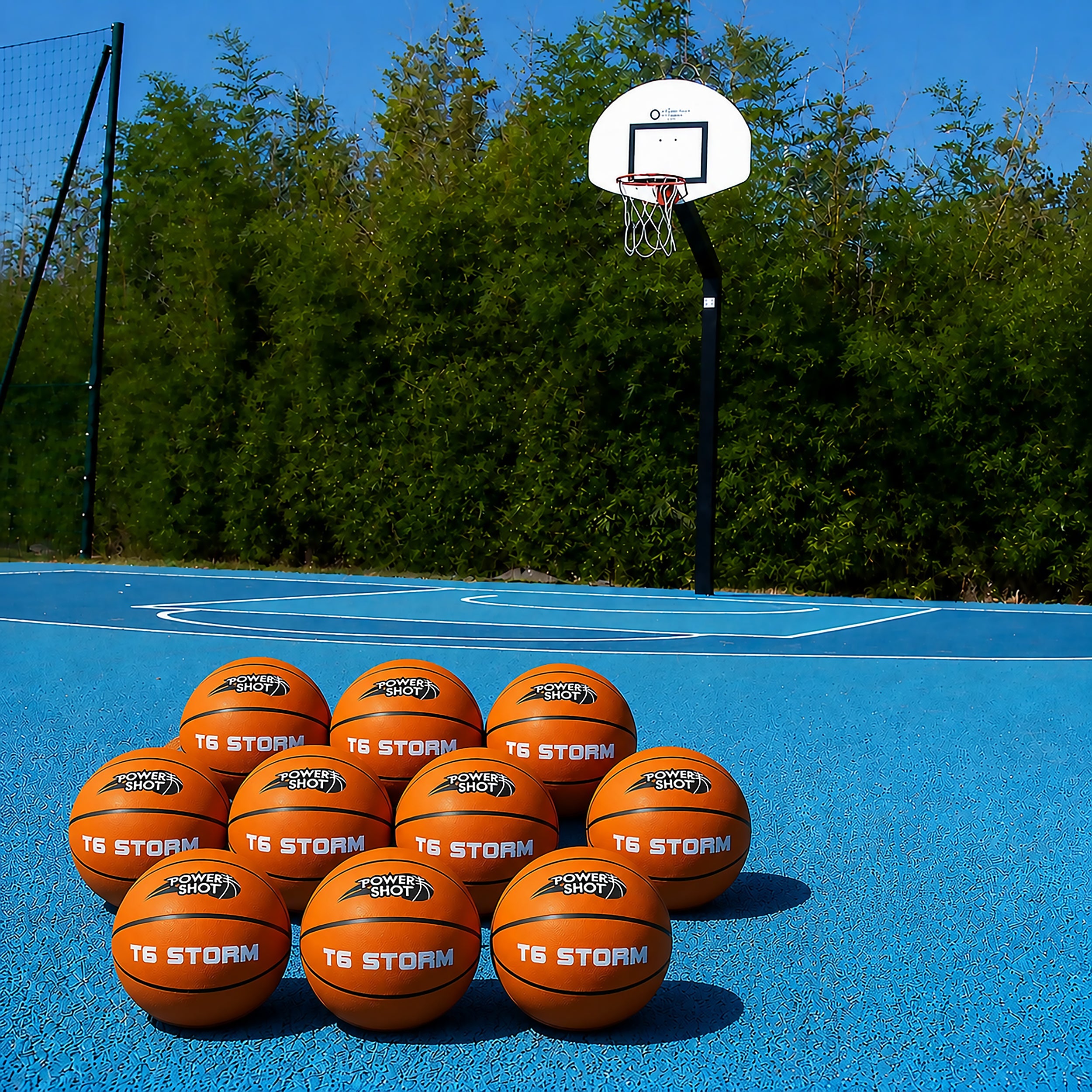 10 Basketbälle Storm T6 - Pumpe und Aufbewahrungstasche GRATIS!