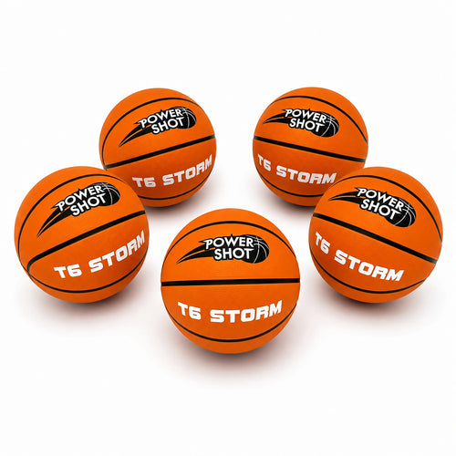 Set aus 5 Basketbällen Storm T6 - Ballpumpe und Aufbewahrungstasche GRATIS!