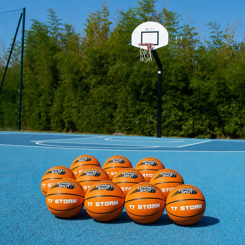 10 Basketbälle Storm T7 - Pumpe und Aufbewahrungstasche GRATIS!