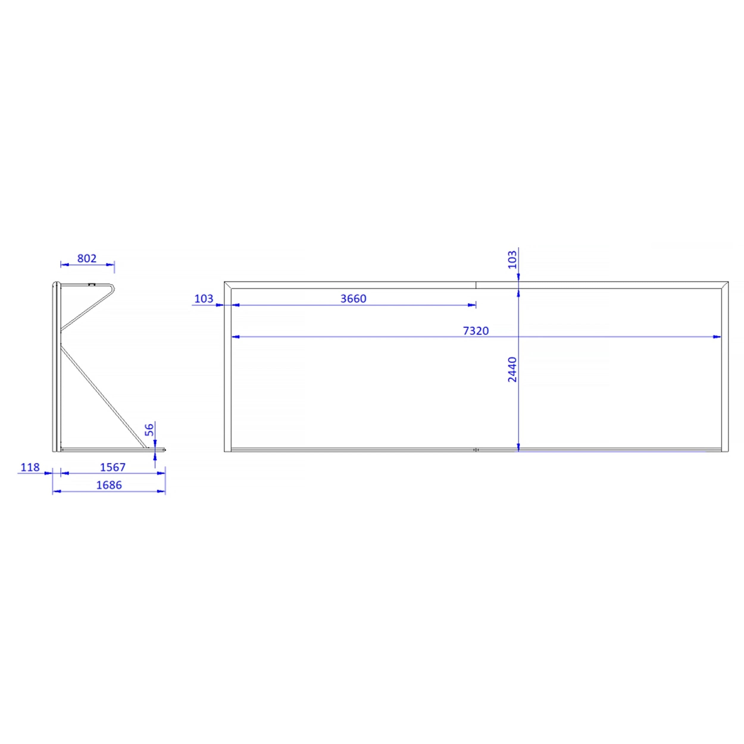 Full-Size Transportable Aluminium Football Goal - 7.32m x 2.44m Powershot