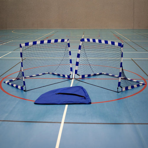 Ein Paar Pop Up Handballkäfige 1,4 x 1m - mit Aufbewahrungstasche