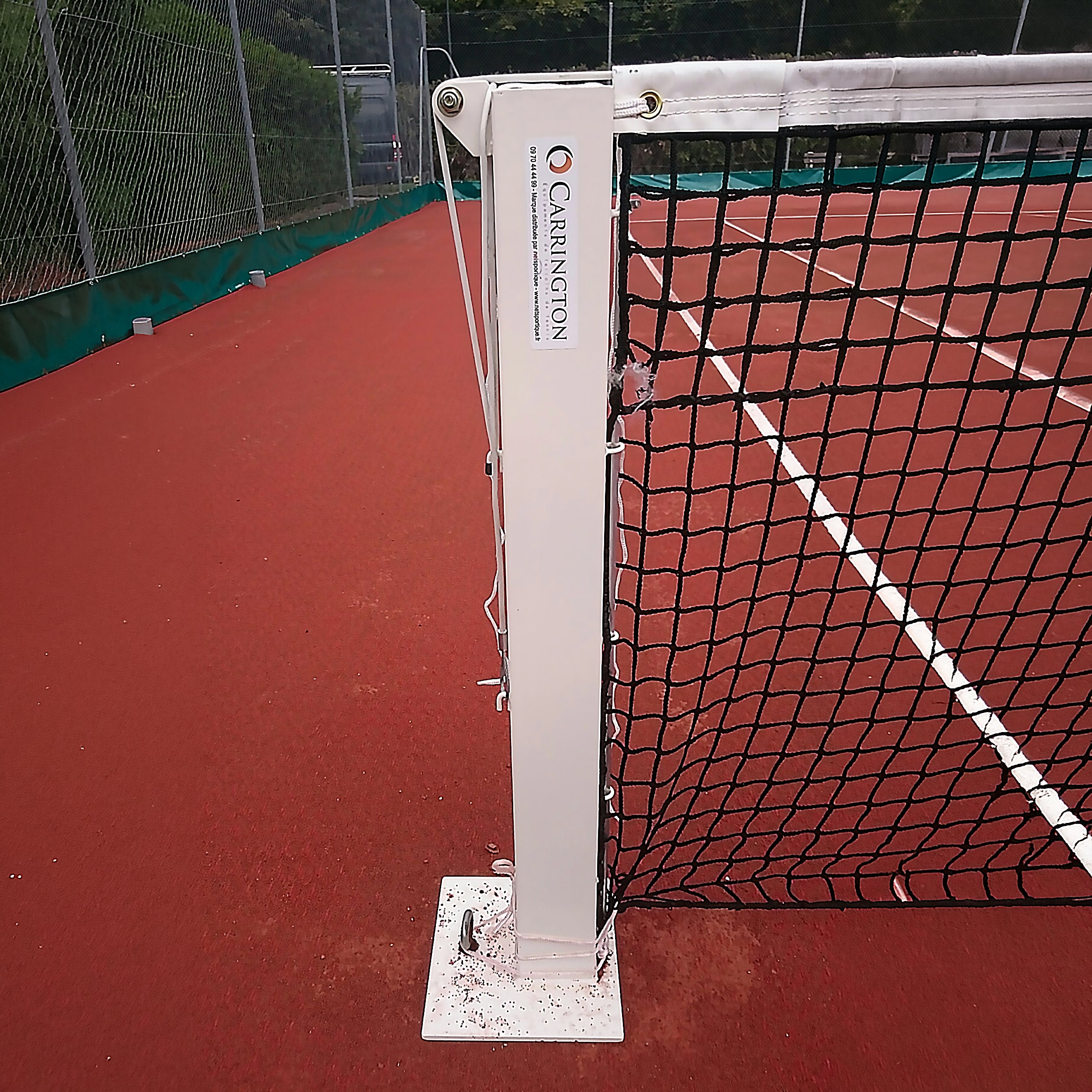 Weiße Indoor Tennispfosten quadratisch 100 x 100mm
